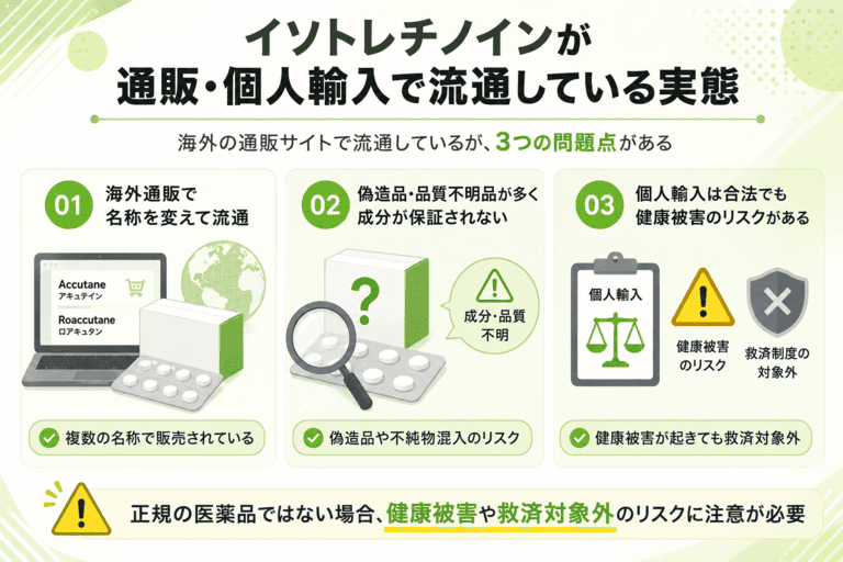 イソトレチノインが通販・個人輸入で流通している実態の解説