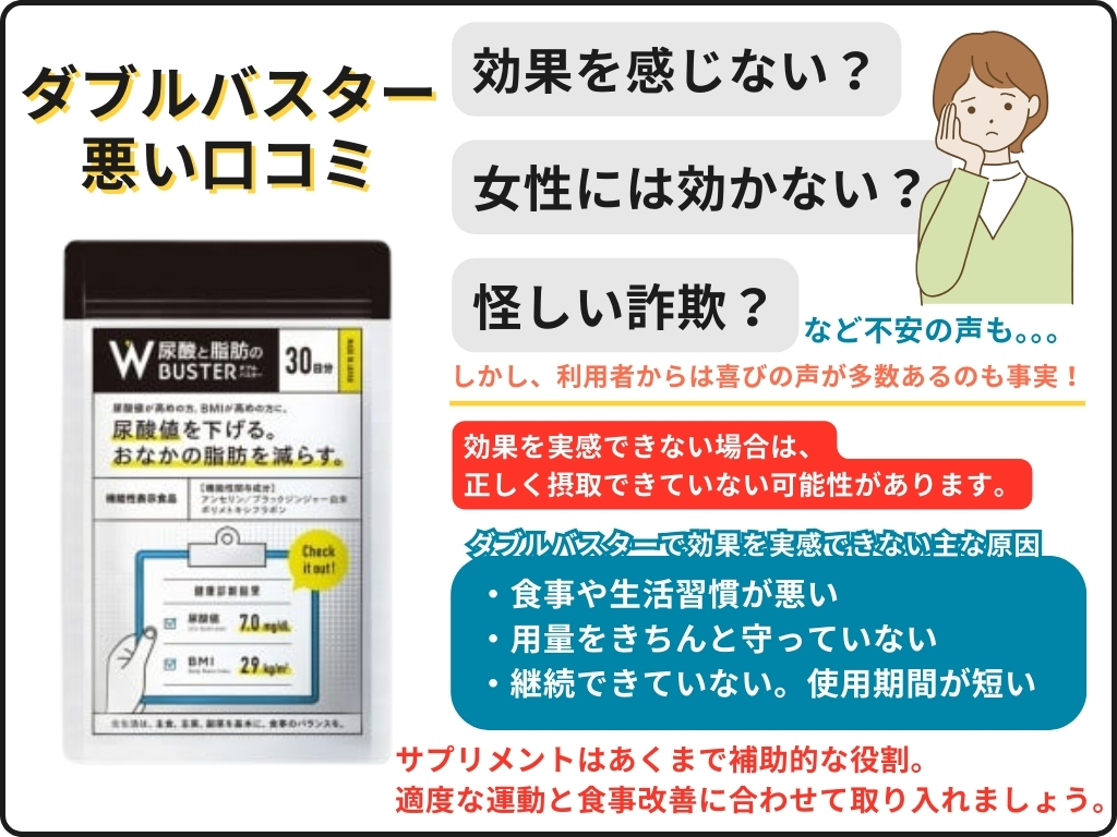 ダブル(W)バスターは効かない?悪い評判