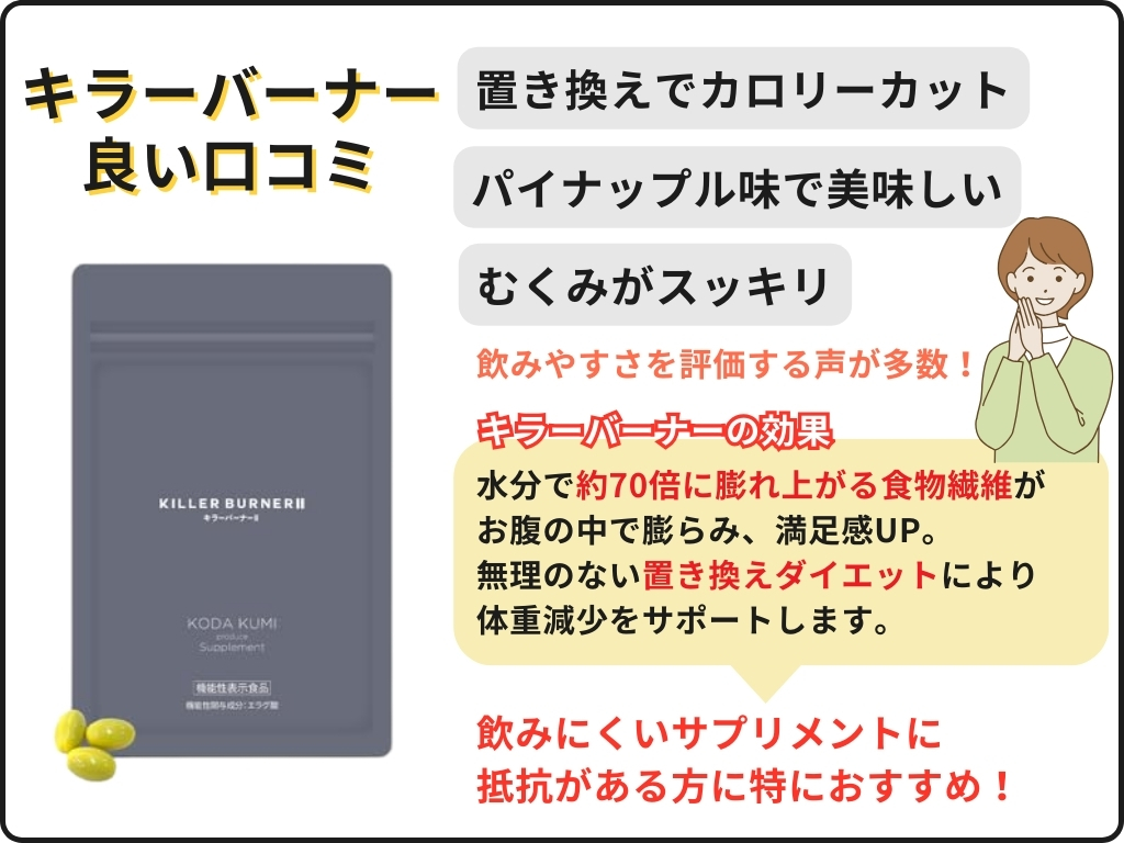 キラーバーナーは本当に痩せる?良い口コミ